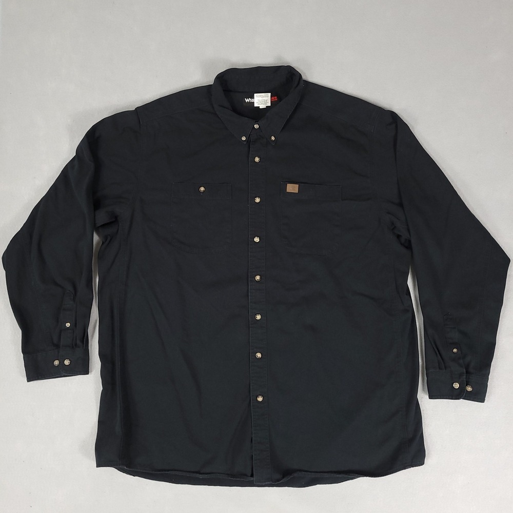 Wrangler Riggs Workwear Shirt Men's 3XT Black Classic Fit Button Down 103W501BK